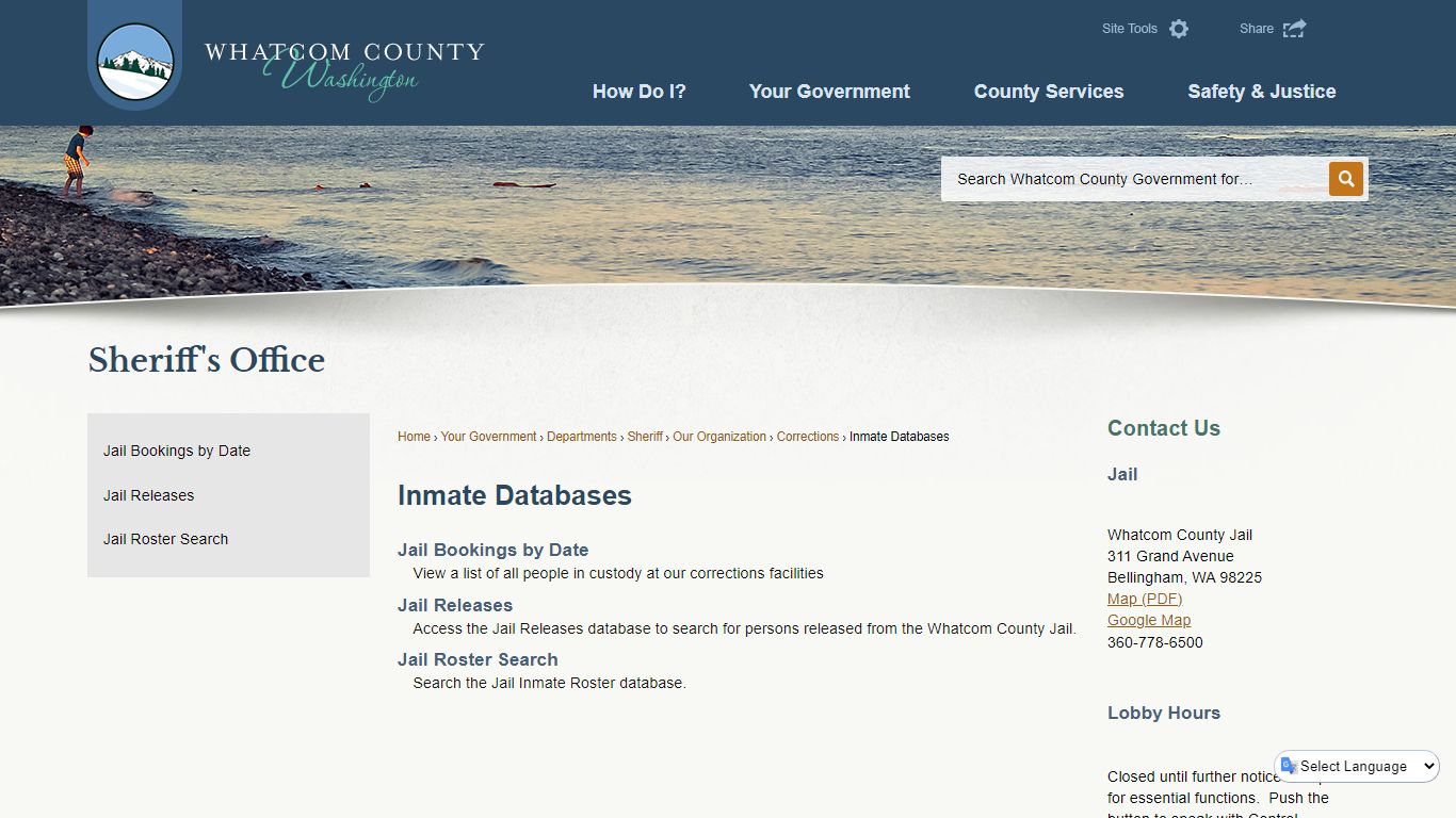 Inmate Databases | Whatcom County, WA - Official Website